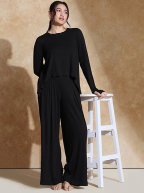 TraqSoft Rib Long Sleeve Tee Black