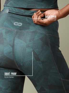 Stellar Green Cross Back Crop Top & Aura Leggings