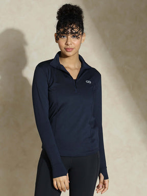 Women's Ath Runner Zip Neck Navy