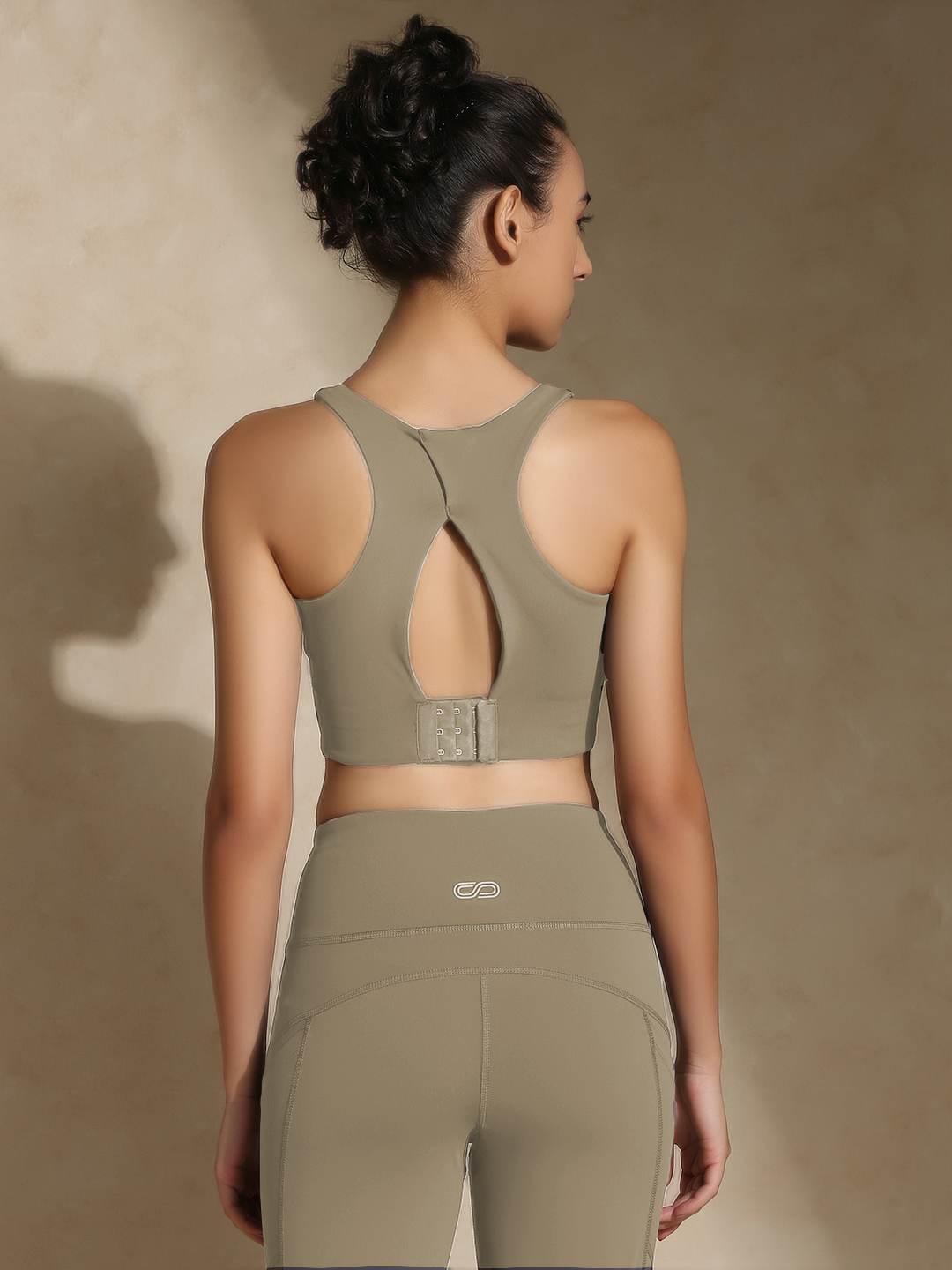 High Impact Action Bra With Clasp Almond Beige
