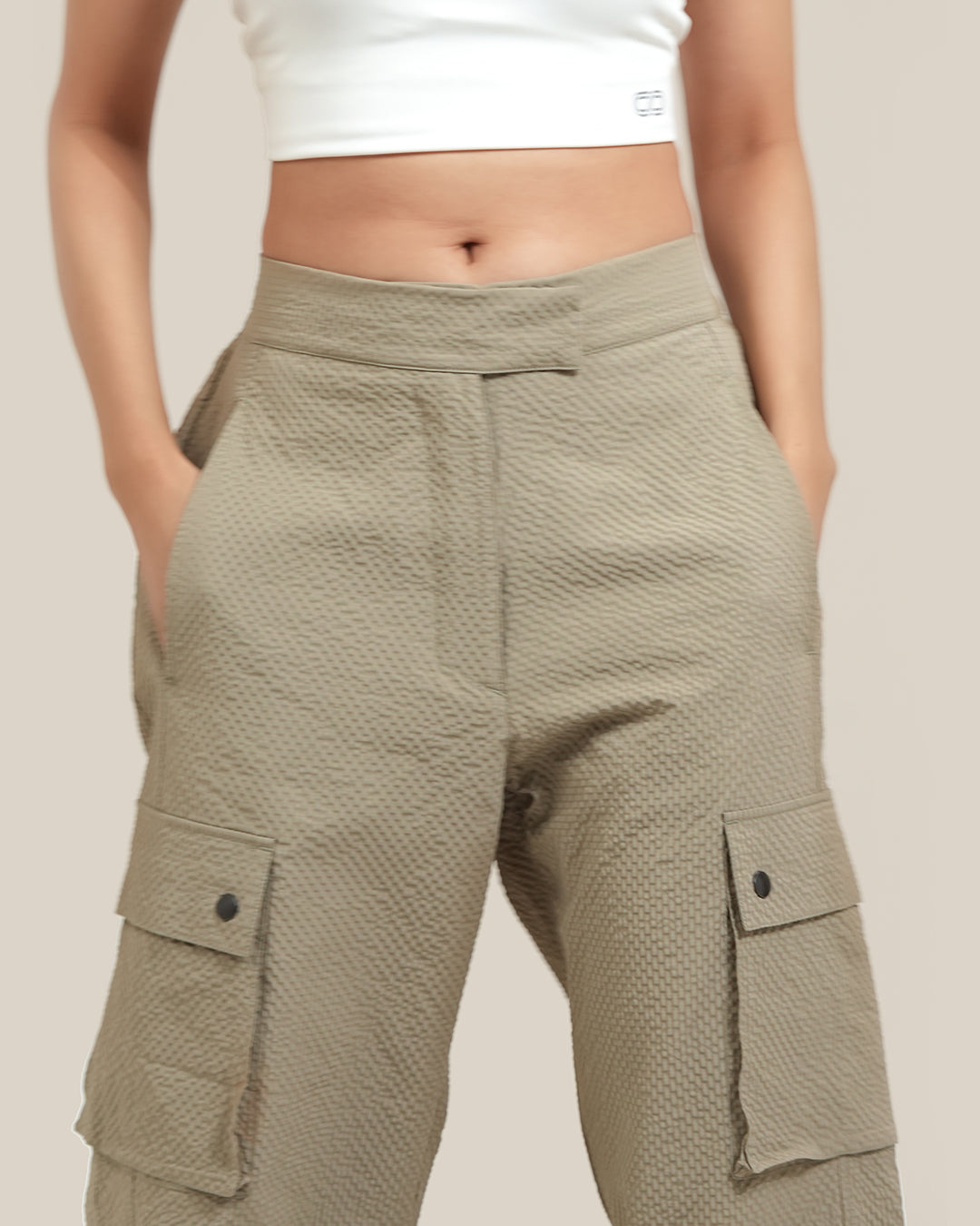 Shop-TraqPace Cargo Pants Stone Beige