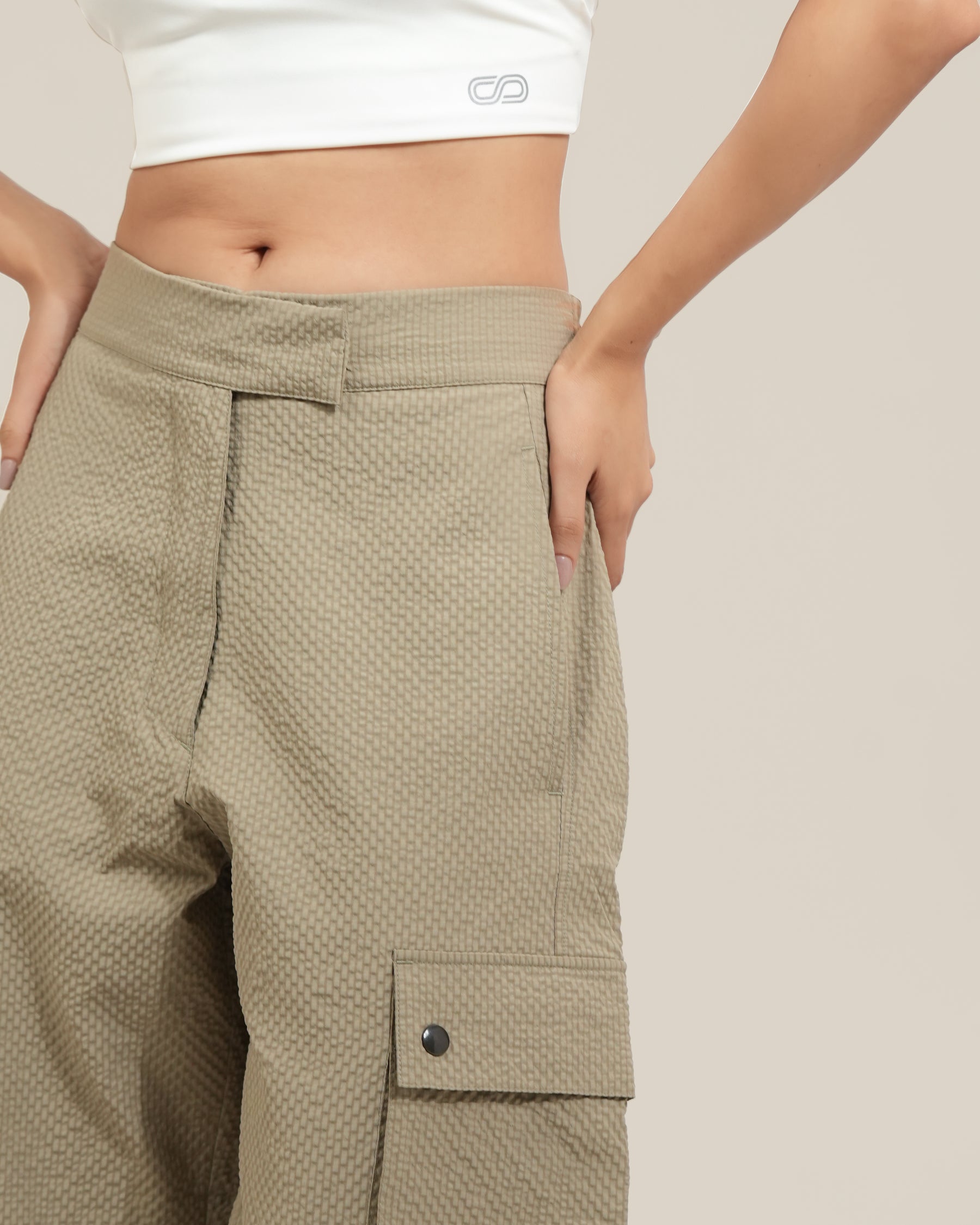 Shop-AeroTraq Cargo Pants Stone Beige