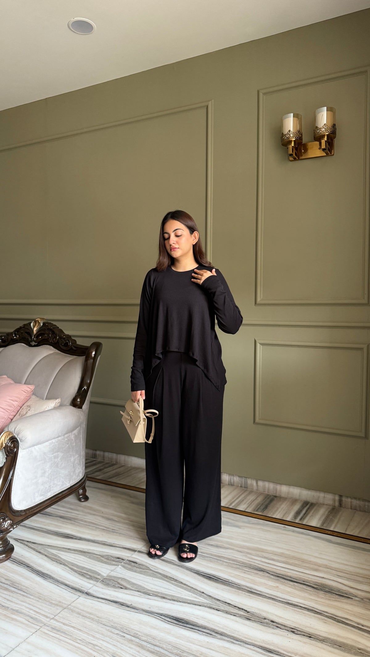 TraqSoft Rib Long Sleeve Tee Black