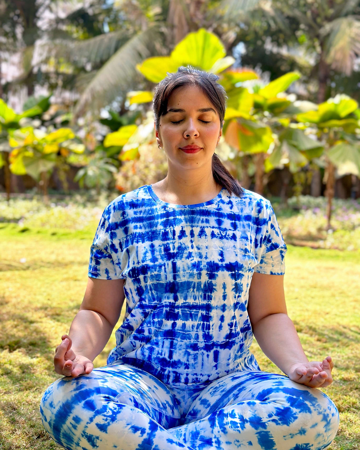 Shibori Wicking Tee Indigo