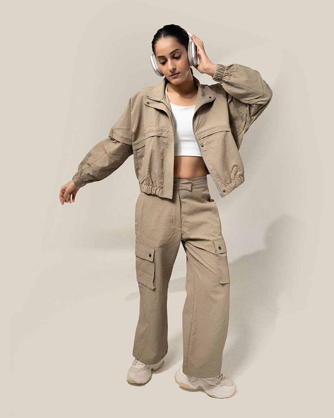 Shop-TraqPace Cargo Pants Stone Beige