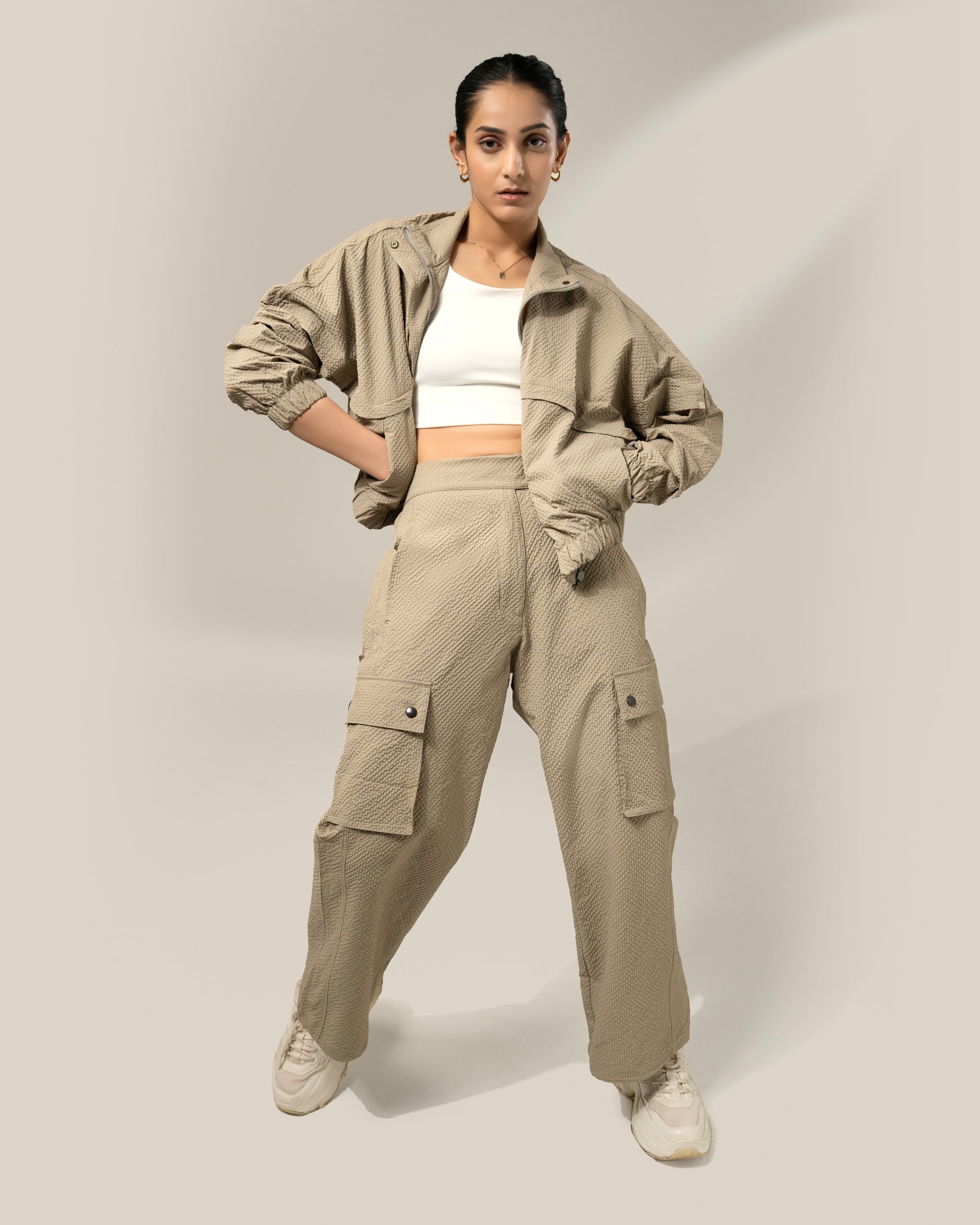 TraqPace Jacket & Cargo Pants Stone Beige