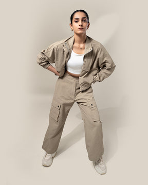 Shop-TraqPace Cargo Pants Stone Beige