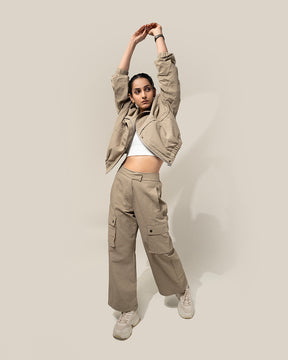 Shop-TraqPace Cargo Pants Stone Beige