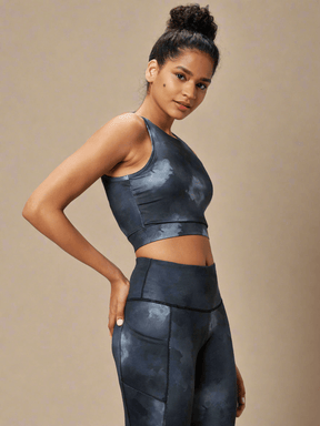 Shop-Padded Cross Back Acid Wash Crop Top