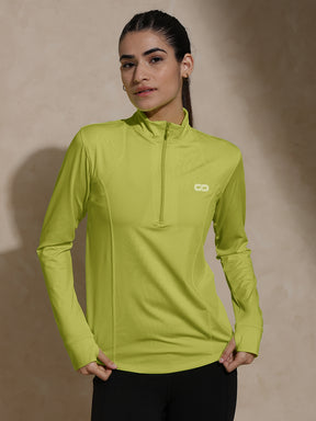 Best Women's Day Gift Ideas: : Ath Runner Zip Neck Limeade silvertraq