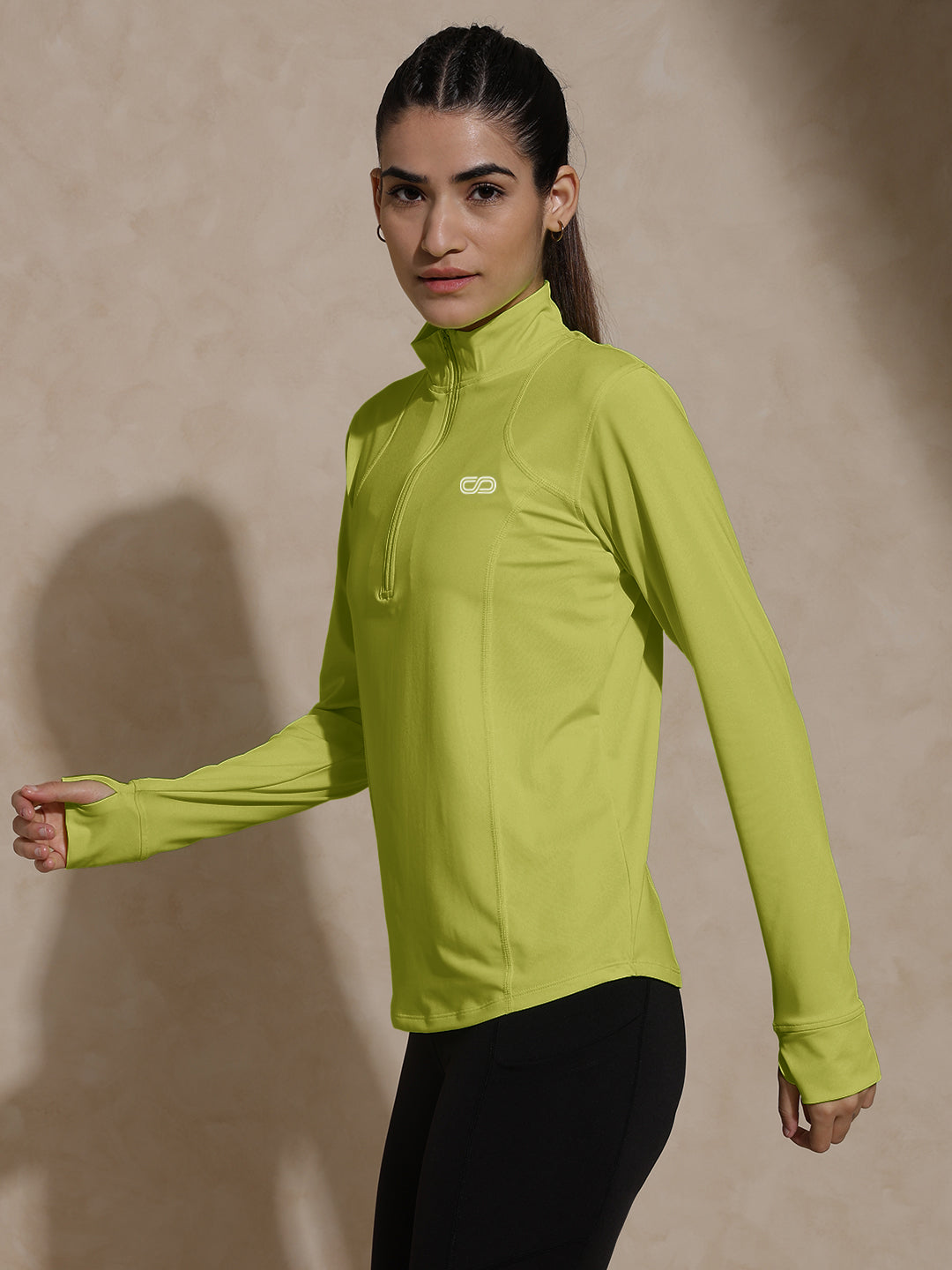 Shop-Women's Ath Runner Zip Neck Limeade