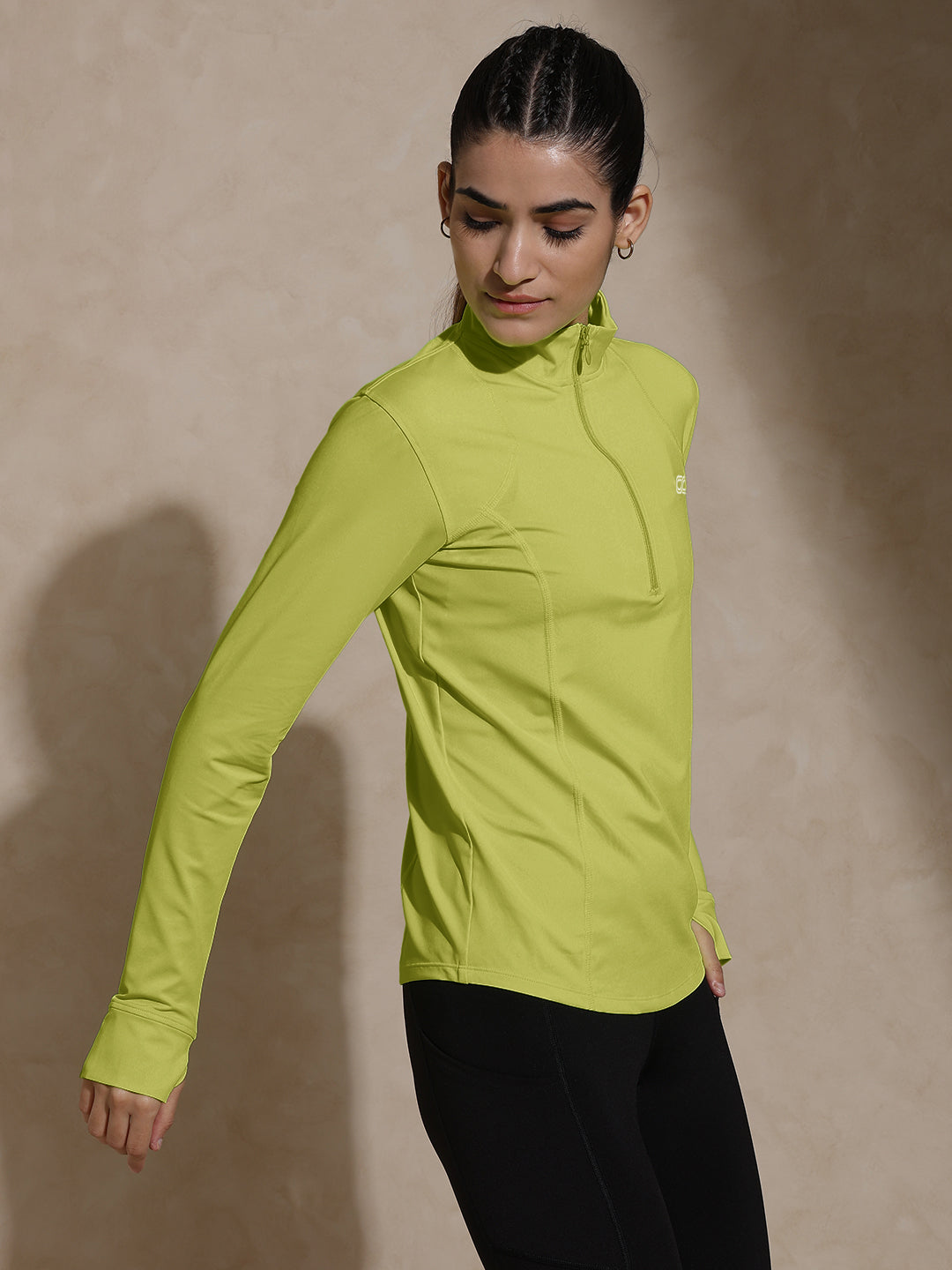 Shop-Women's Ath Runner Zip Neck Limeade