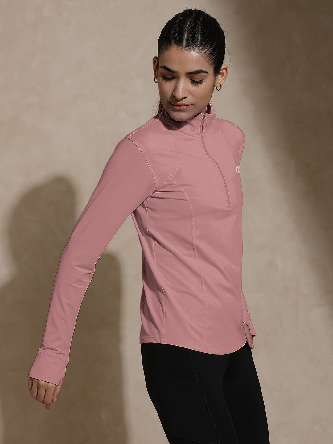 Best Women's Day Gift Ideas : side view Ath Runner Zip Neck Rosewood silvertraq 