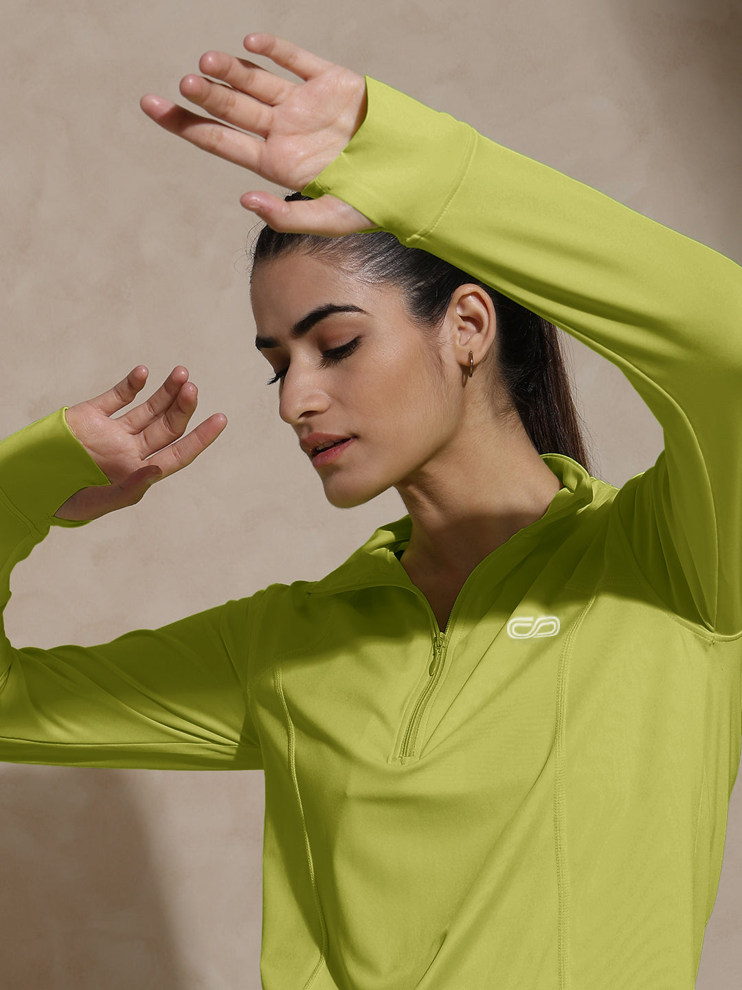 Shop-Women's Ath Runner Zip Neck Limeade