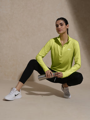 Shop-Women's Ath Runner Zip Neck Limeade