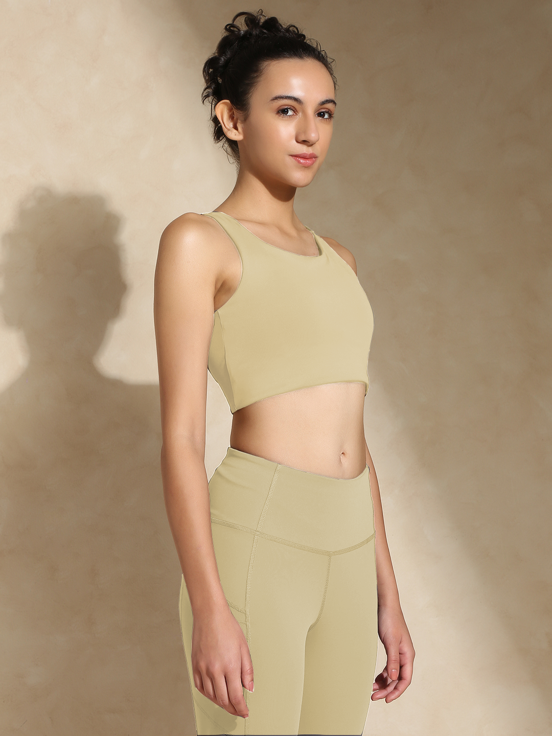 Shop-High Impact Action Bra With Clasp Almond Beige