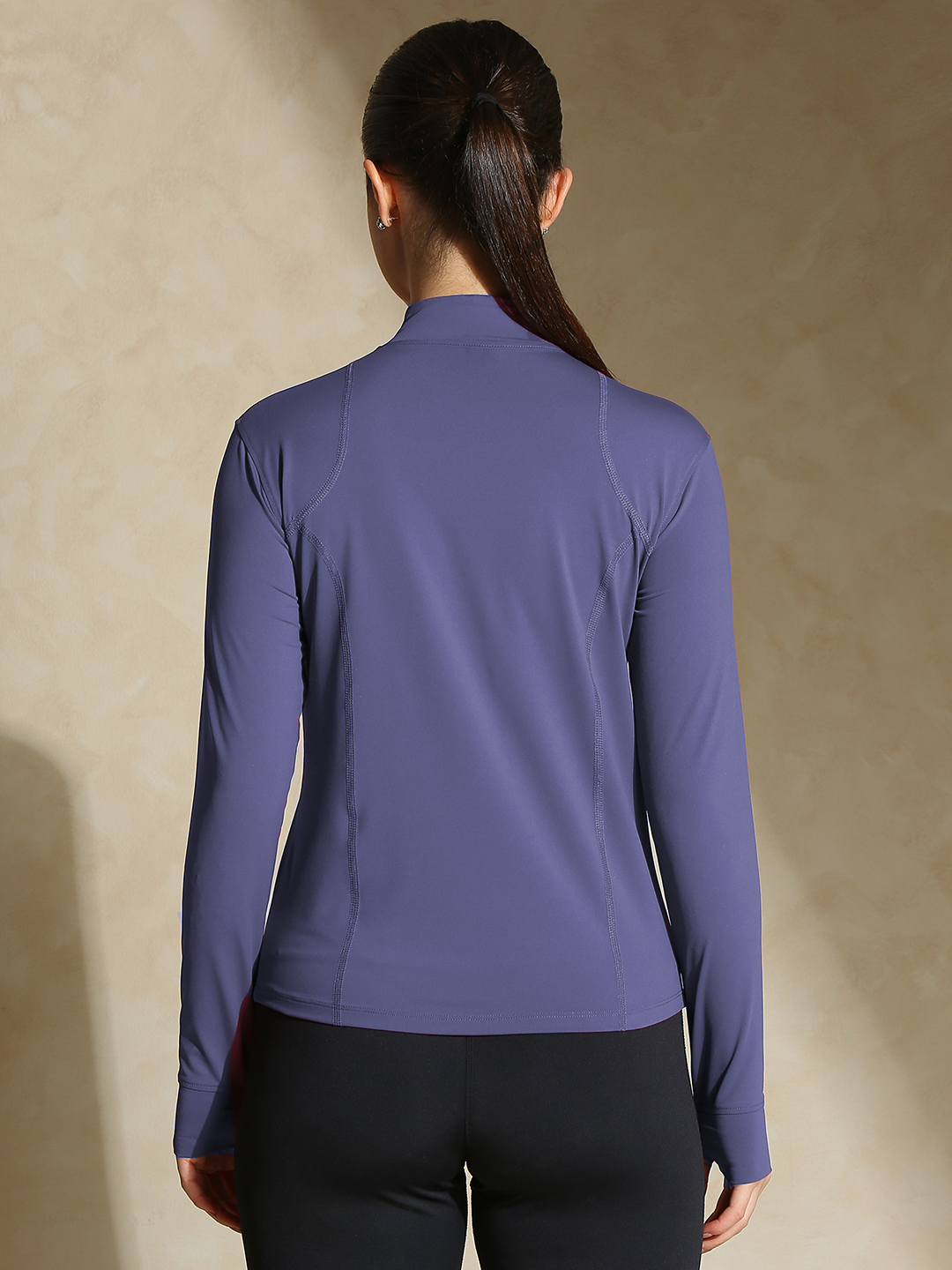 Shop-Women's Ath Runner Zip Neck Purple Cadet