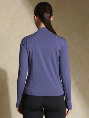 Shop-Women's Ath Runner Zip Neck Purple Cadet