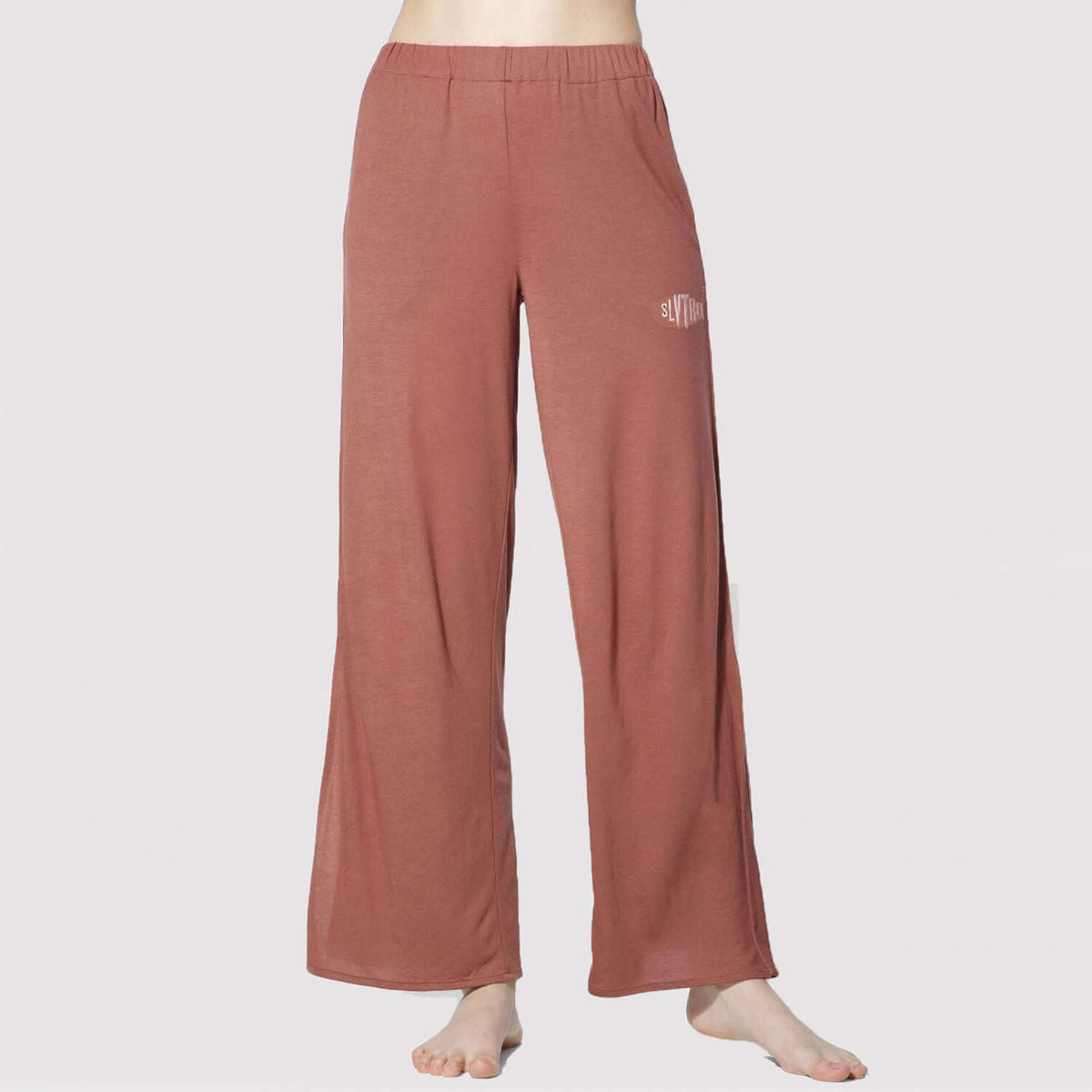 Modal Lounge Pants With Slit Cognac