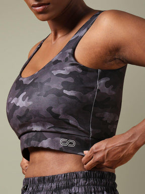 Shop-Aura Round Neck Sports Bra Dark Camo