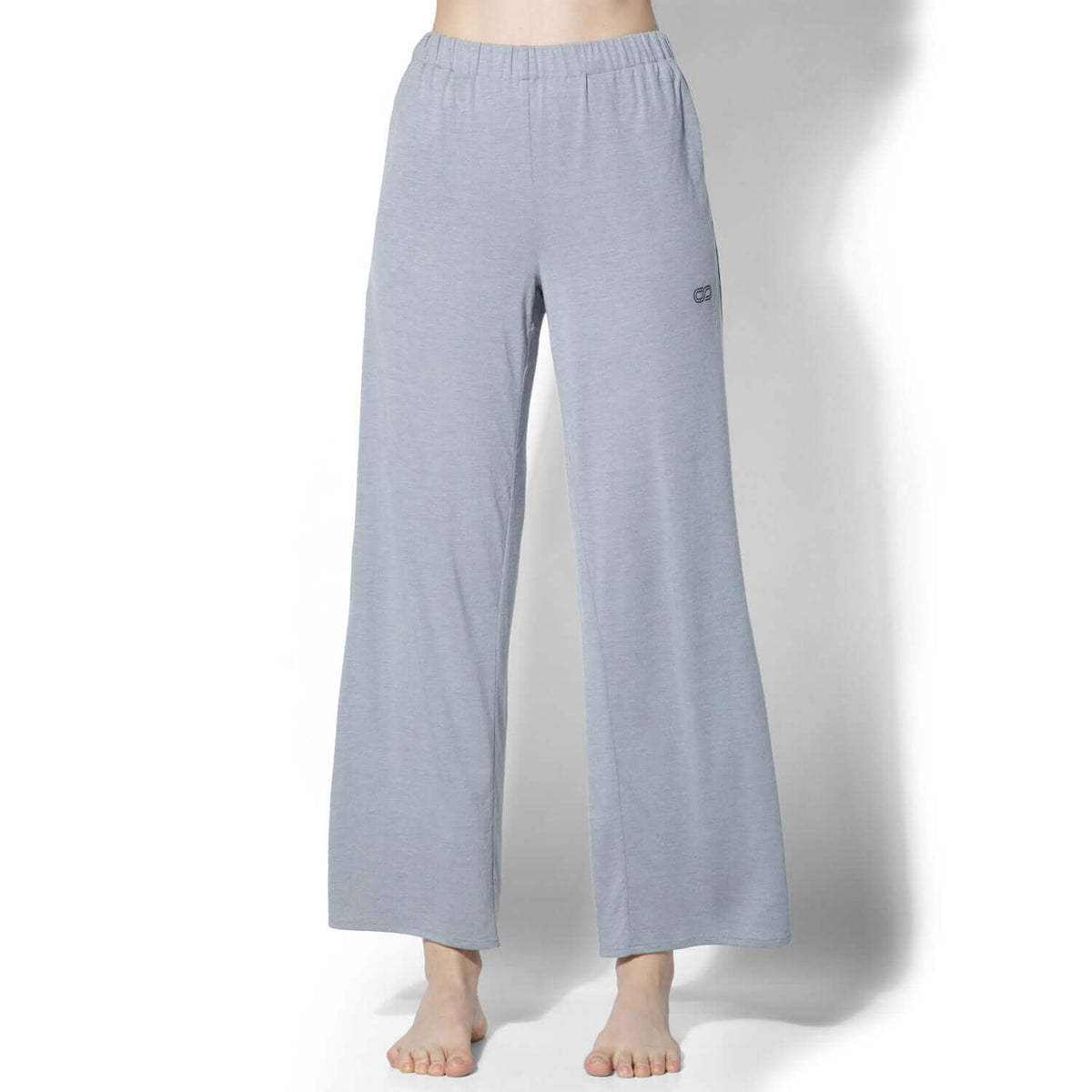 Modal Lounge Pants With Slit Grey Melange-Lounge Pants-Silvertraq-Silvertraq