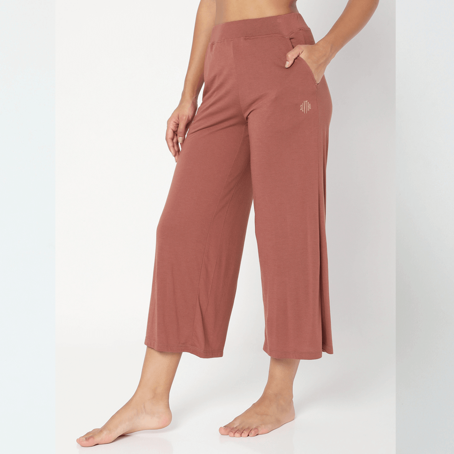 Modal Lounge Culottes Cognac-Lounge Pants-Silvertraq-Silvertraq