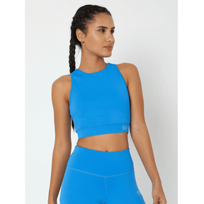 Padded Cross Back Crop Top Electric Blue-Padded Crop Top-Silvertraq-Silvertraq