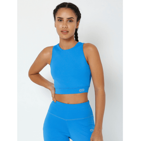 Padded Cross Back Crop Top Electric Blue-Padded Crop Top-Silvertraq-Silvertraq