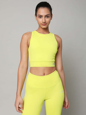 Padded Cross Back Lime Crop Top