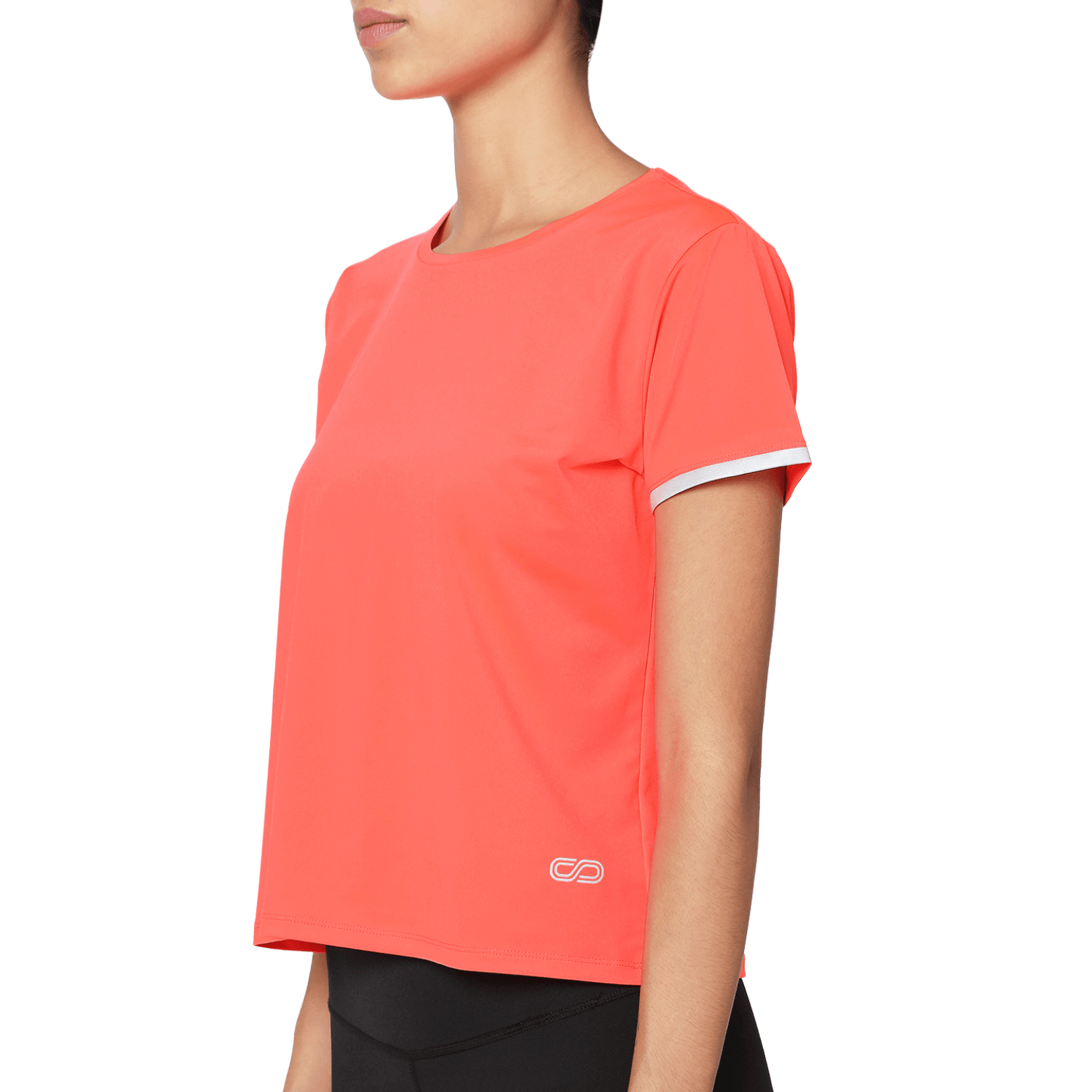 Mesh V Back Top Fiery Coral-Short Sleeve Tee-Silvertraq-Silvertraq