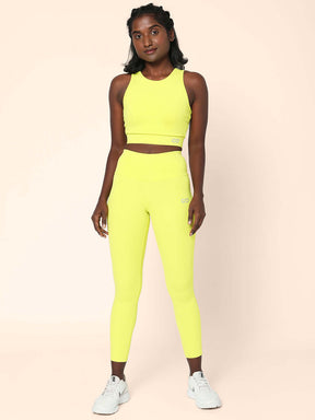 Lime Crossback Crop Top & 7/8 Leggings