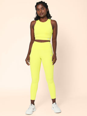 Padded Cross Back Lime Crop Top