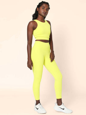 Lime Crossback Crop Top & 7/8 Leggings