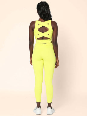 Padded Cross Back Lime Crop Top