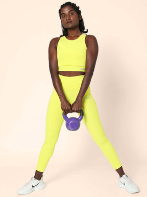 Lime Crossback Crop Top & 7/8 Leggings