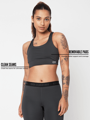 Women's Action Bra With Clasp & Evolve Leggings Grey