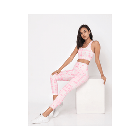 Pink Shibori Luxe Leggings-Leggings-Silvertraq-Silvertraq