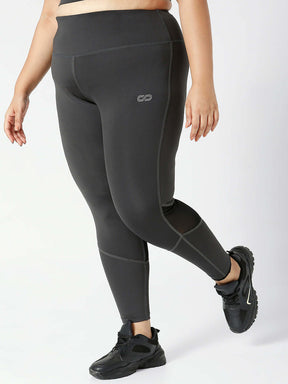 Ath Perform 7/8 High Waist Leggings Grey Plus-Leggings-Silvertraq-Silvertraq