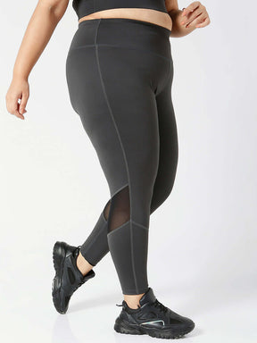 Ath Perform 7/8 High Waist Leggings Grey Plus-Leggings-Silvertraq-Silvertraq