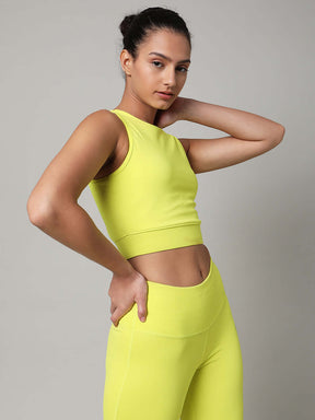 Padded Cross Back Lime Crop Top