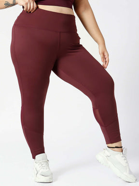 Ath Perform 7/8 High Waist Leggings Plum Plus-Leggings-Silvertraq-Silvertraq