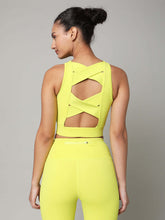 Padded Cross Back Lime Crop Top