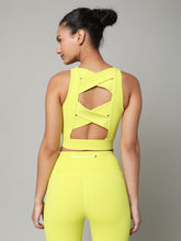 Padded Cross Back Lime Crop Top