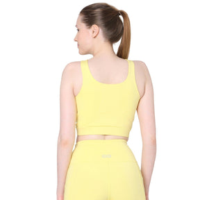 Evolve Padded Crop Top Candy Floss Yellow-Padded Crop Top-Silvertraq-Silvertraq
