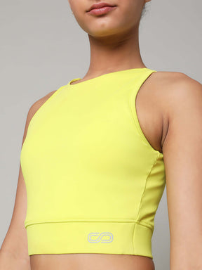 Padded Cross Back Lime Crop Top