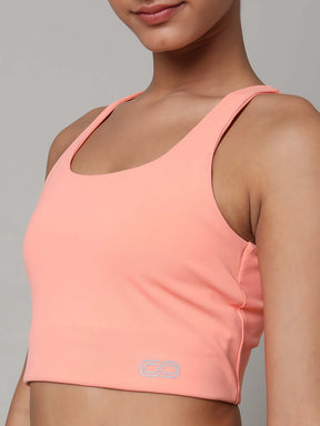 High Impact Action Bra With Clasp Peach