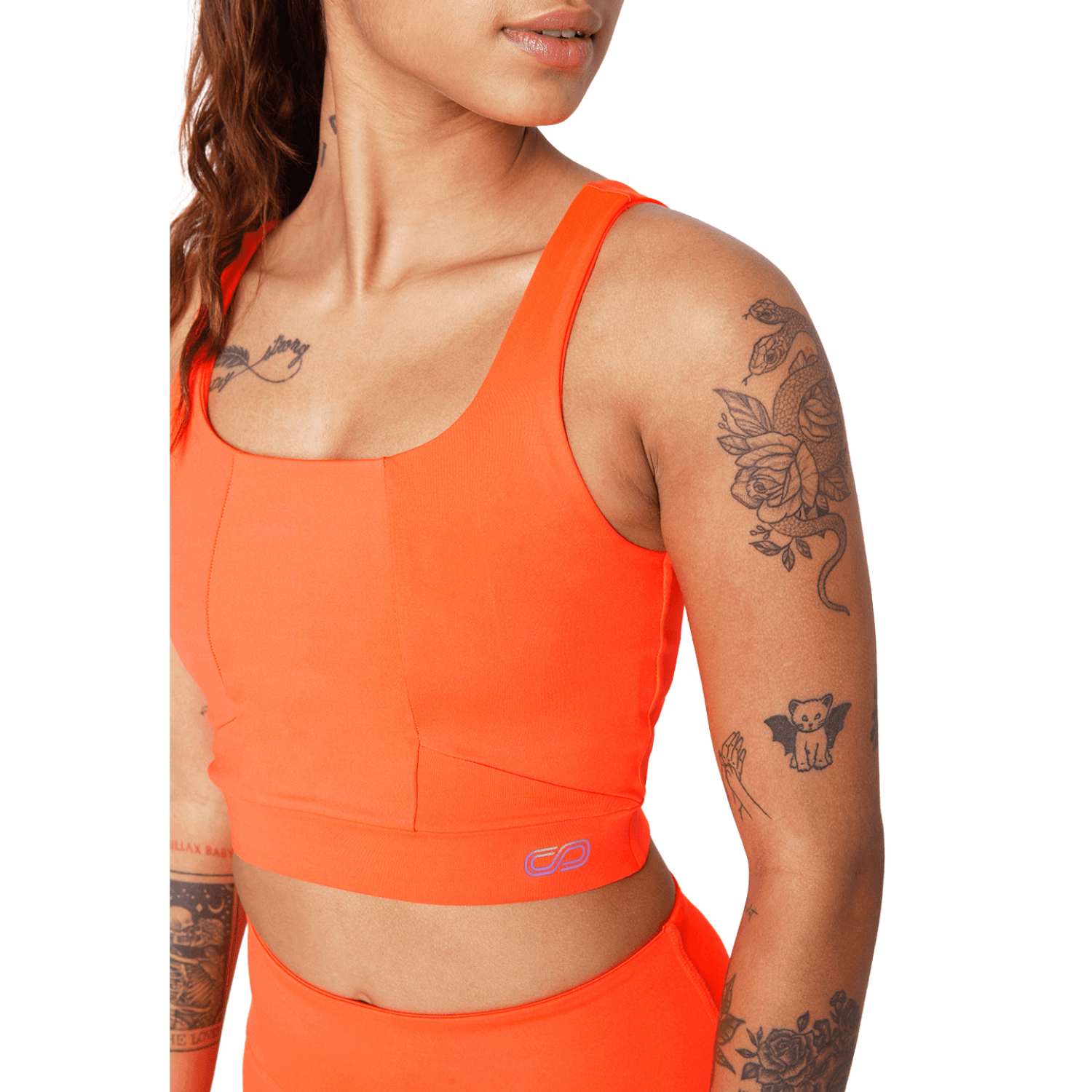 Evolve Padded Crop Top Fiery Coral-Padded Crop Top-Silvertraq-Silvertraq