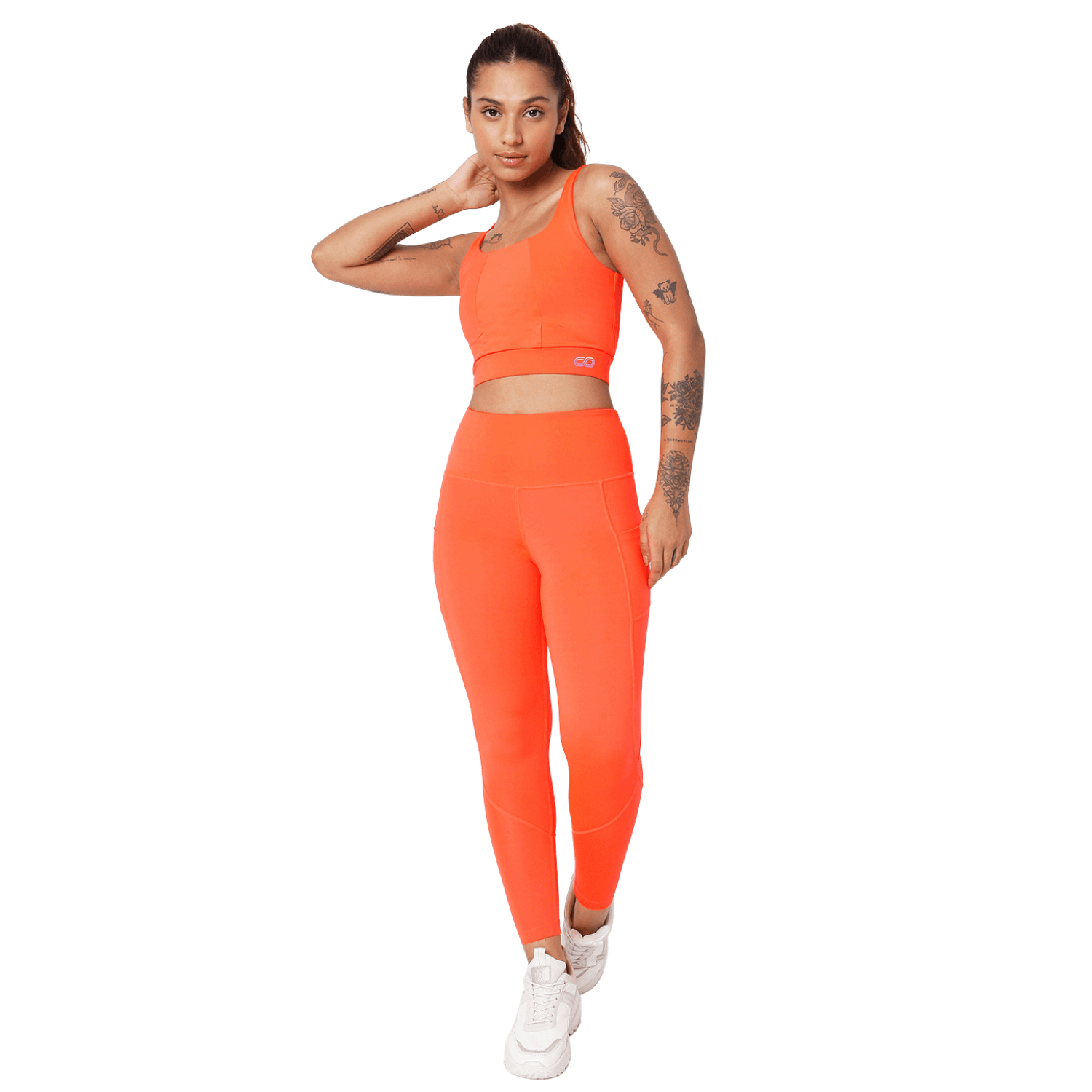 Evolve Padded Crop Top Fiery Coral-Padded Crop Top-Silvertraq-Silvertraq