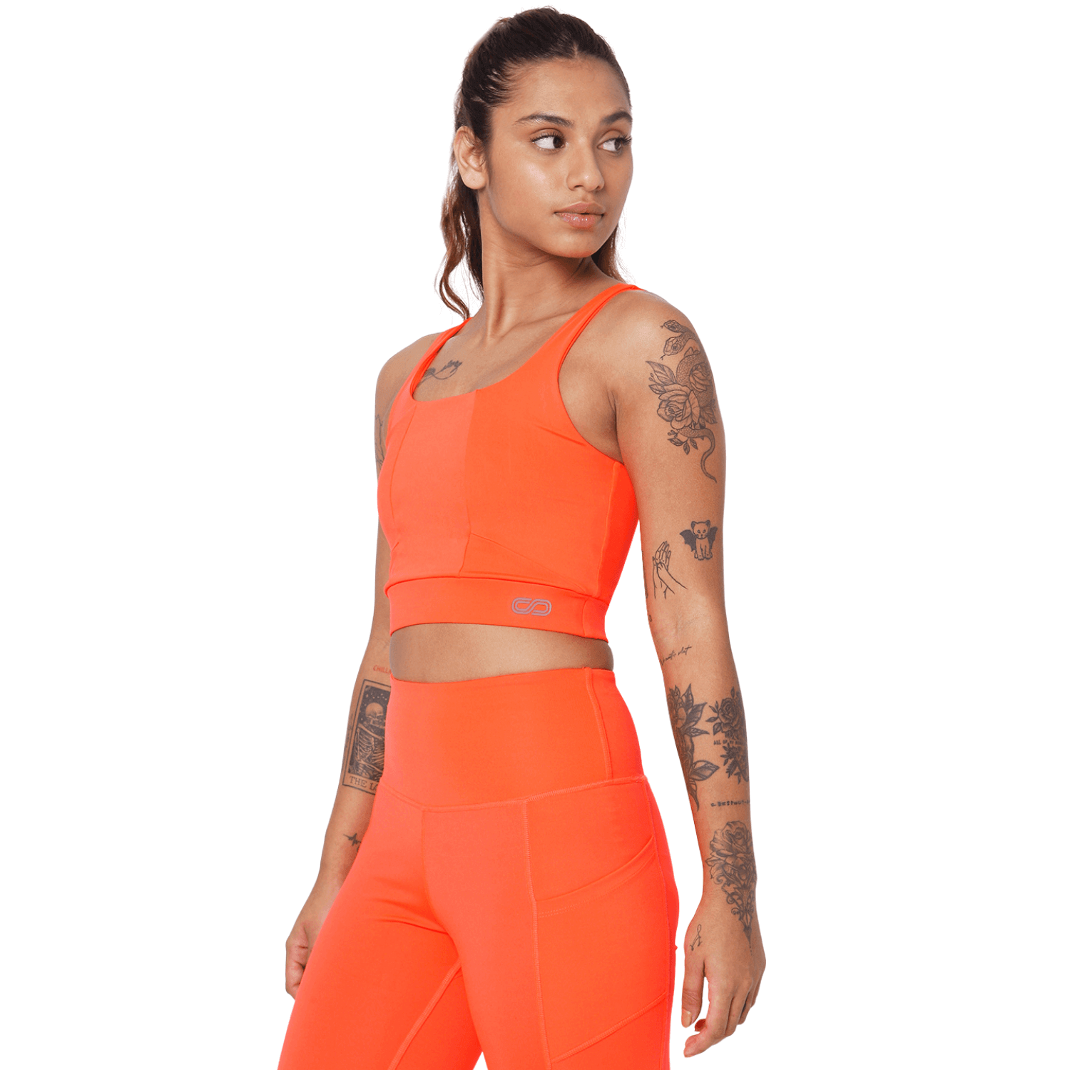 Evolve Padded Crop Top Fiery Coral-Padded Crop Top-Silvertraq-Silvertraq