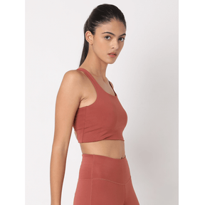High Impact Action Bra With Clasp Marsala-Padded Crop Top-Silvertraq-Silvertraq